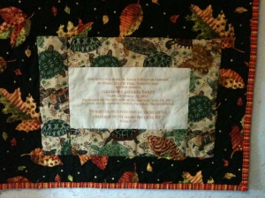 Label detail, Alexander's Quilt